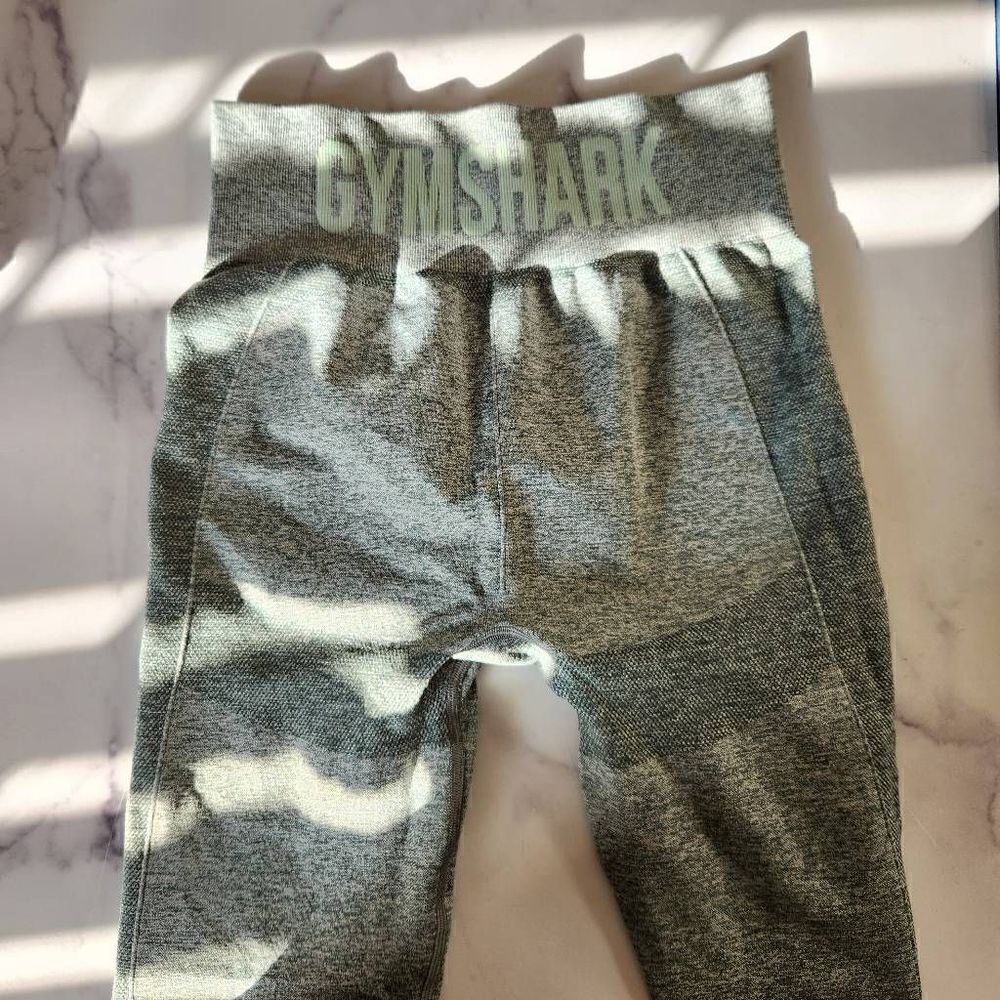 Gymshark Women's small flex high-rise waisted green leggings contour slim fit